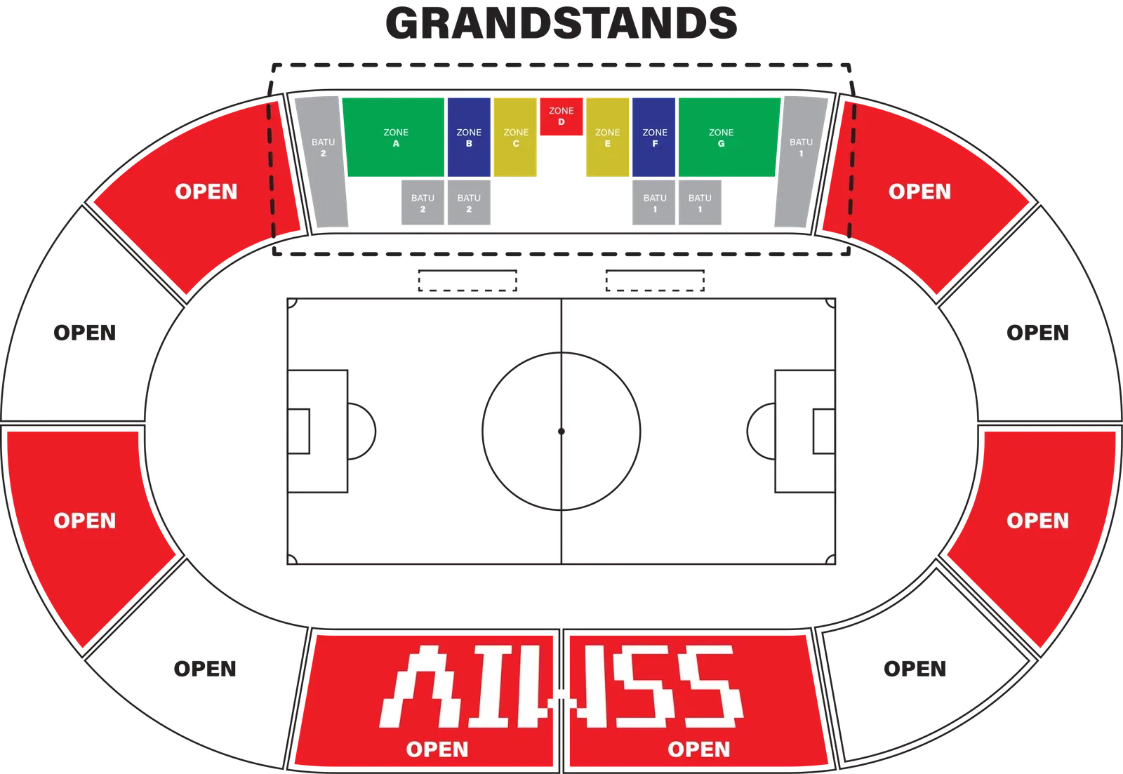Stadium layout — Stadium Sultan Muhammad IV